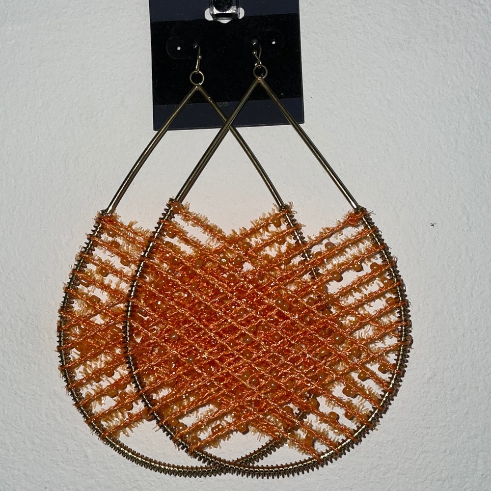 Gold & Orange Earrings